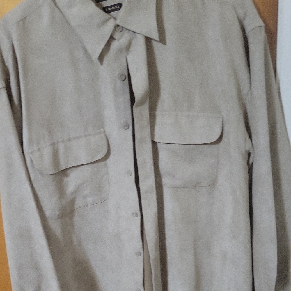 Van Heusen Men's Beige Button Down Shirt